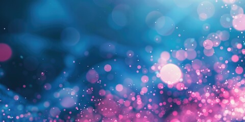 Abstract colorful bokeh lights in pink and blue on a dark background. This image features a glowing crystal-like texture with creative photoshop effects