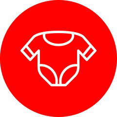 Baby Clothes Vector Line White Circle Red