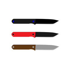 Tactical knife, tourist camping knife ,knife camping set cartoon. equipment camp, tent outdoor, hiking summer knife camping sign. isolated symbol vector illustration. tactical equipment icon.