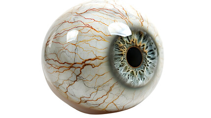 Realistic Halloween Eyeball, Spooky and Detailed Decorative Prop, Iconic Creepy Halloween Element, png file, isolated on white