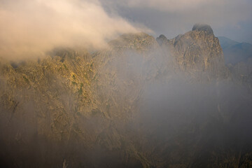 Fototapeta premium Dramatic sunrise over the Tatra Mountains. The Mieguszowieckie Peaks.