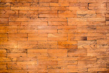 Obraz premium Brick wall background is a wall made of clay bricks, giving the structure strength and cement line between bricks that looks beautiful. It is popular to build a wall of ancient monuments.copy space,