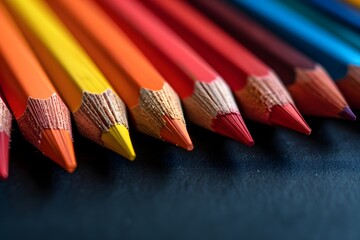 Vibrant Array of Colored Pencils Ready for Creativity