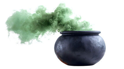 Bubbling Halloween Cauldron, Spooky and Mysterious Potion Brewing, Iconic Halloween Decoration, png file, isolated on white