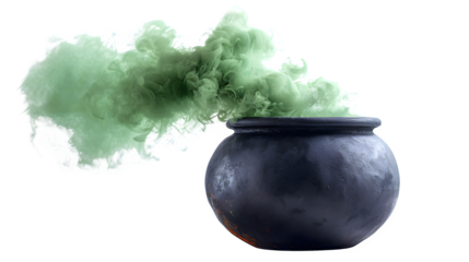 Bubbling Halloween Cauldron, Spooky and Mysterious Potion Brewing, Iconic Halloween Decoration, png file, isolated on white