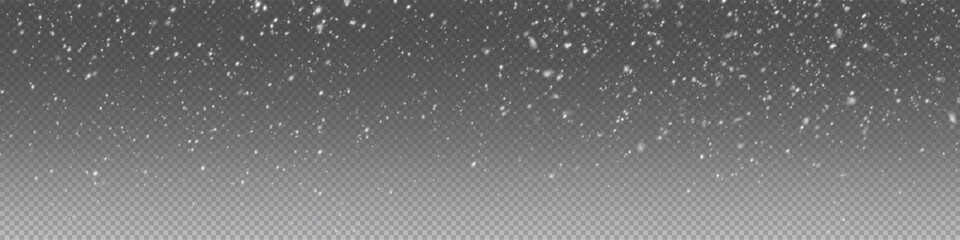 Christmas snowflakes on a transparent background. Snow flakes, snow background. Heavy snowfall, snowflakes in different shapes and forms.