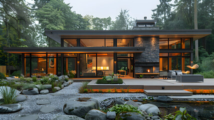 A home equipped with the latest Renewable Energy technology for sustainable living