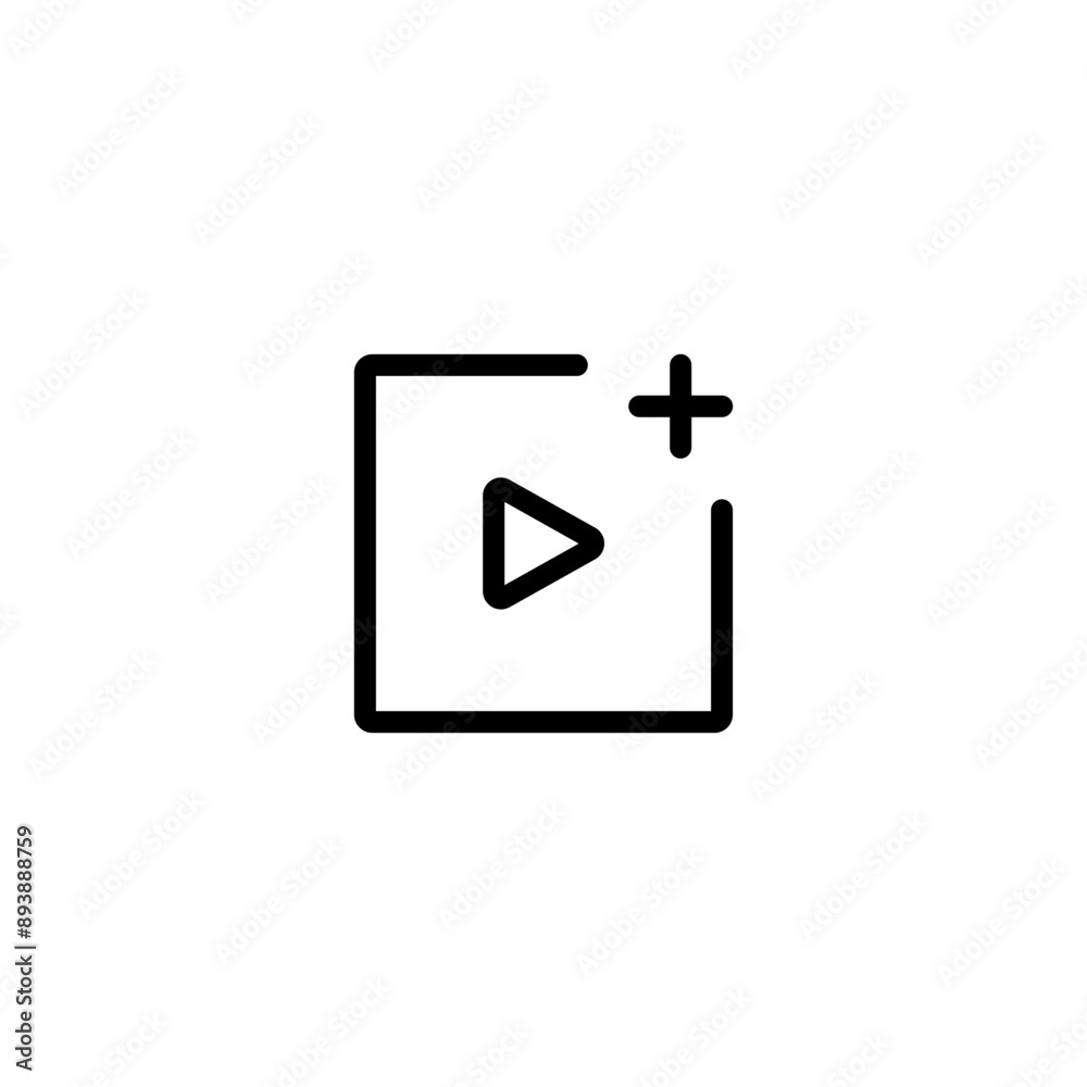 Aufkleber Add playlist icon symbol , add new video icon with plus symbol, create video icons button