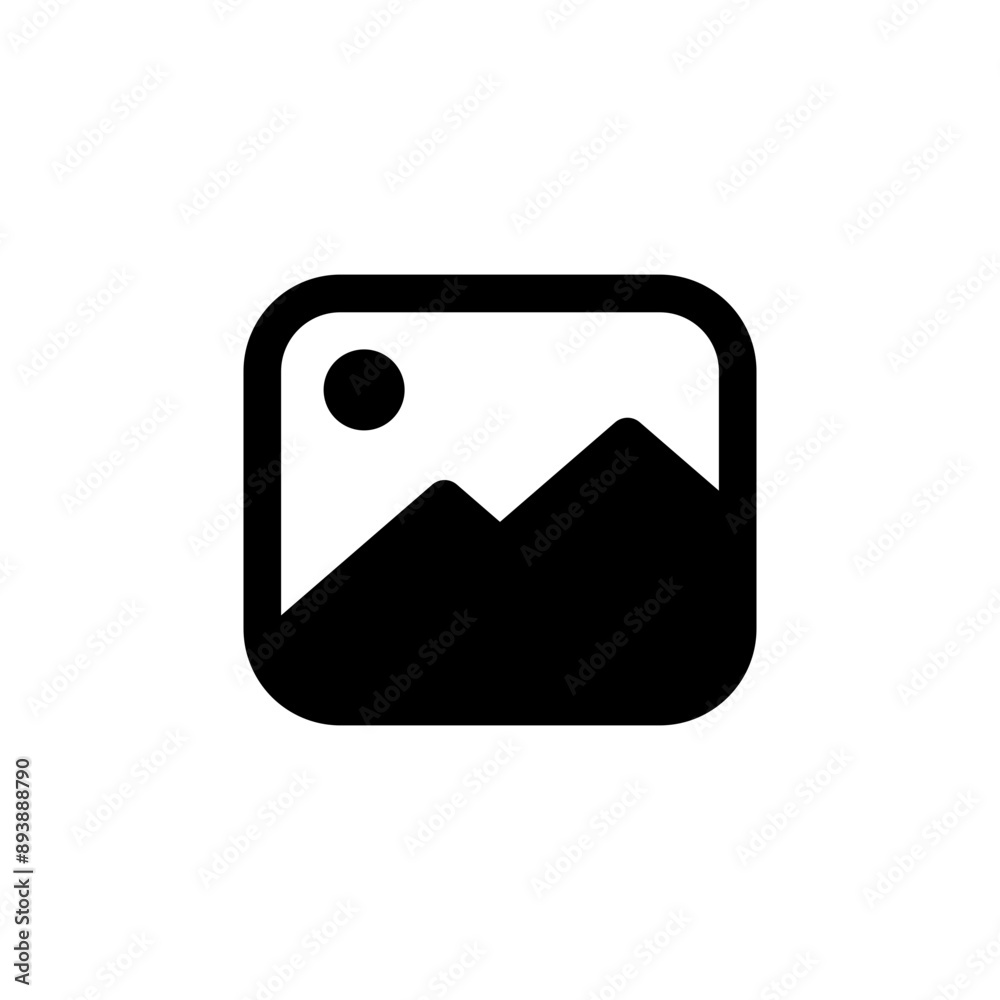 Poster gallery icon vector set, photo album icon, image picture symbol. thin line gallery photo outline ico