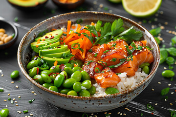 Firecracker salmon poke