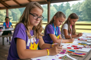 Children participating in arts and crafts session