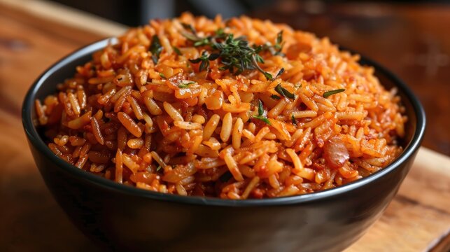 Thyme infused Nigerian Jollof Rice