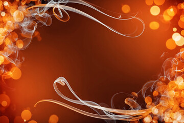 Swirling flames, smoke, and glowing orbs against a dark orange backdrop. Designs conveying energy, passion, or mystical themes in various creative projects.