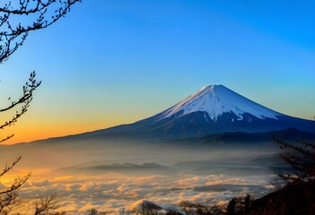 Obraz premium A view of Mount Fuji in Japan