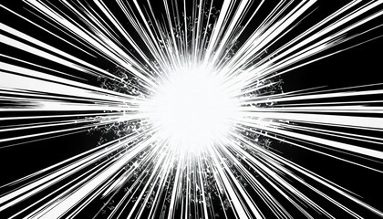 Obraz premium Radial Explosion: Dynamic Manga Strip Art