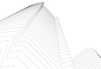 Modern office building on white background vector illustration