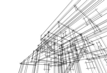 Modern office building on white background vector illustration