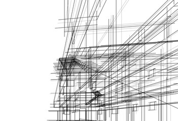 Modern office building on white background vector illustration