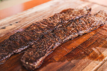 Skirt flank grilled with salt and Pepper 