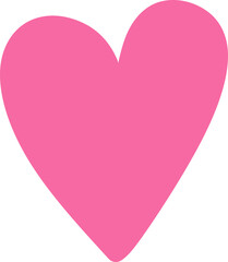 Solid Heart Illustration - Pink Doodle