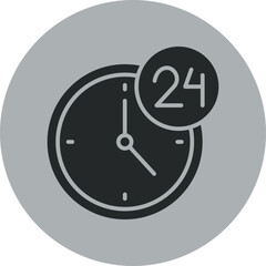 24 Hours Support Icon Design