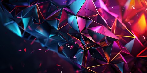  3D geometrical desktop computer wallpaper  for dark mode,