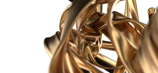 Golden abstract art a captivating dance of light and form