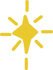 Star Doodle, Star Hand Drawn Illustration Golden Yellow