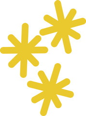 Stars Doodle, Star Hand Drawn Illustration Golden Yellow