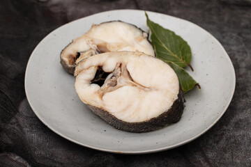 boiled fresh fish in dish