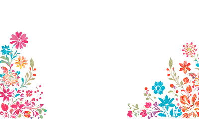 Watercolor floral frame design A