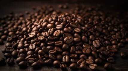 Fototapeta premium Rich coffee background with a deep, dark brown color and a smooth, velvety texture, perfect for a warm and inviting look 