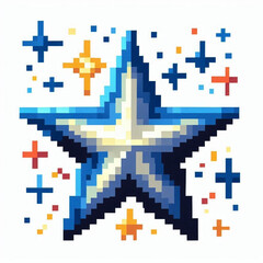 Obraz premium pixel illustration of a star