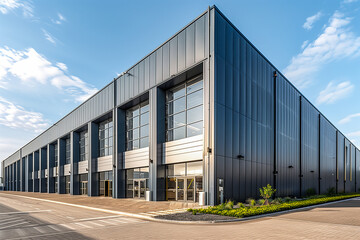 Modern Industrial Warehouse with Metal Cladding and Multiple Loading Bays