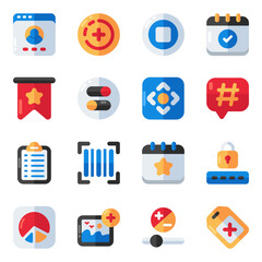Set of Equipment Flat Icons

