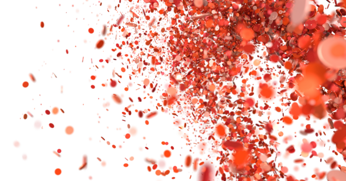 A dazzling display of red glitter capturing the essence of celebration and sparkle