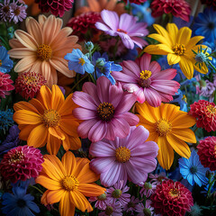 Colorful flower bouquet, floral design in isolated background. generated by AI