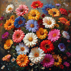 Colorful flower bouquet, floral design in isolated background. generated by AI