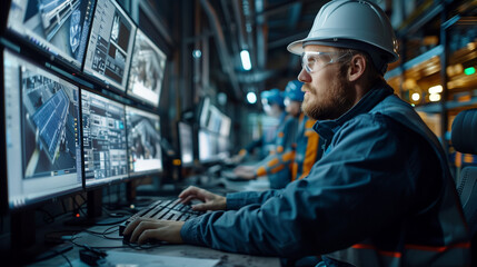 Security operator is monitoring and controlling functioning