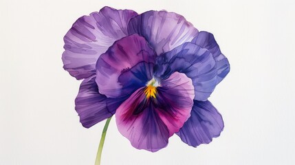 A beautiful watercolor painting of a purple flower with delicate petals and a soft gradient background, showcasing artistic finesse