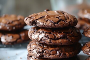 Heaps of luxurious deep chocolate brownie biscuits