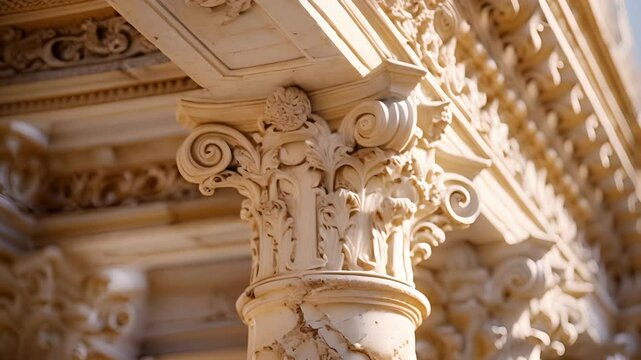 Intricately detailed Corinthian columns line the walls exuding grandeur and sophistication.