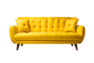 yellow sofa isolated on white