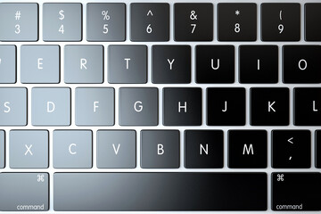 Laptop keyboard above view. 3d Render