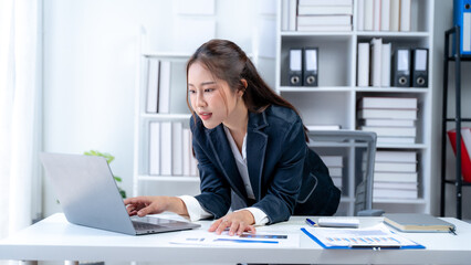 happy success businesswomen working in the office
