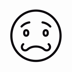 Fototapeta premium Free vector black line facial expression icon symbol message