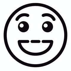 Fototapeta premium Free vector black line facial expression icon symbol message