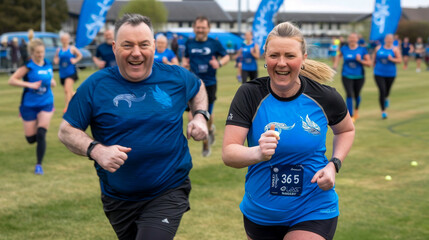 Fototapeta premium Happy Marathon Runners