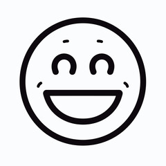 Fototapeta premium Free vector black line facial expression icon symbol message