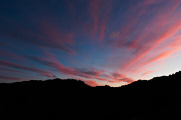 sunset over the mountains